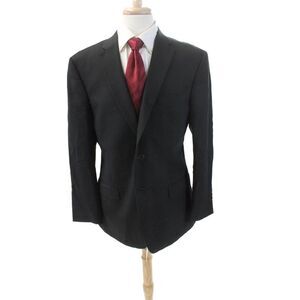 Jos A Bank Womens Wool Long Sleeve Buttoned Suit Jacket Black Size 42